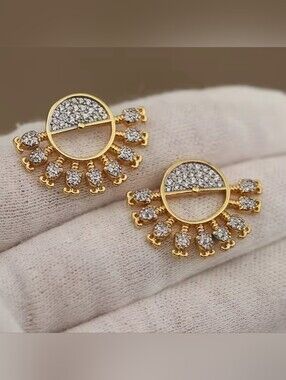 Gold & Crystal Sunburst Earrings - Women's Jewelry